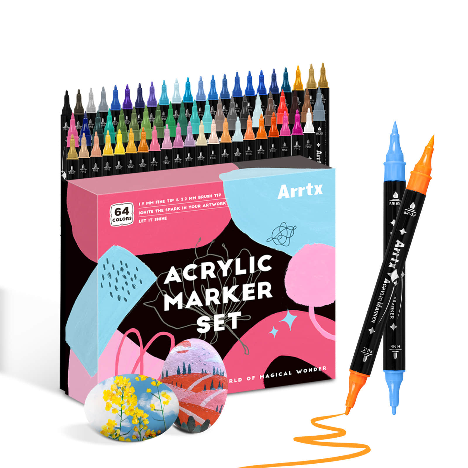 Copic Marker Classic - Arrtx 64 Renk Akrilik Boya Kalemleri,