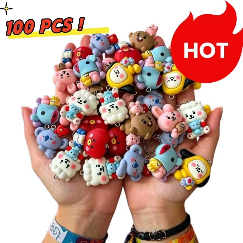 Resin Craft Projects - 7 adet BT21 Reçine Karikatür Figür