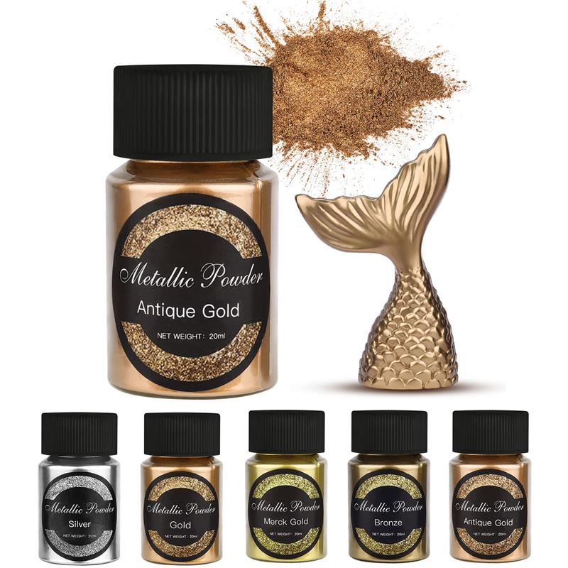 Resin Pigment Set - 20 Ml Pırıltılı Metalik Altın Gümüş