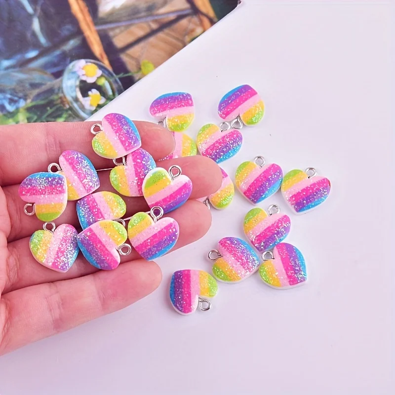 10 adet renkli kalp reçine tak - Resin Craft Projects incelemesi ve fiyatı